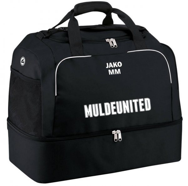 Jako Sporttasche Classico mit Bodenfach Muldeunited Schwarz Junior Nummer oder Initiale