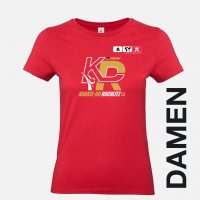 Baumwollshirt rot Damen Karate-Do gold/weiss  L