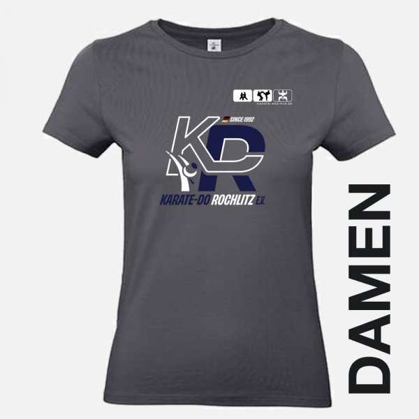 Baumwollshirt graphit Damen Karate-Do weiß/blau M