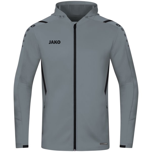 Jako Trainingsjacke Challenge mit Kapuze 841-steingrau/schwarz M