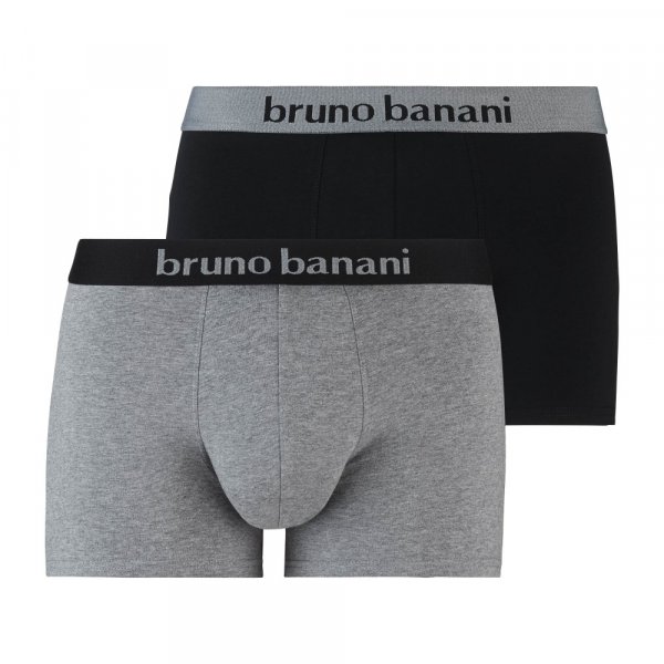 Bruno Banani Short 2Pack Flowing schwarz / graumelange